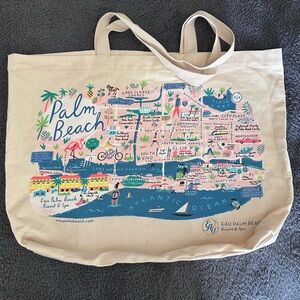 EAU Palm Beach Resort & Spa Canvas Tote with Illustrated Map  20x14